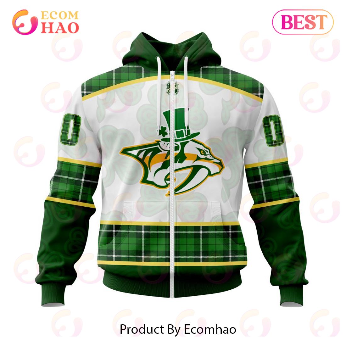 Personalized NHL Nashville Predators St.Patrick Days Concepts 3D Hoodie