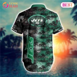 SALE NFL New York Jets Hawaiian Shirt Palm Tree Pattern
