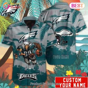 SALE NFL Philadelphia Eagles Hawaiian Shirt Mascot Customize Your Name