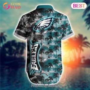 SALE NFL Philadelphia Eagles Hawaiian Shirt Palm Tree Pattern