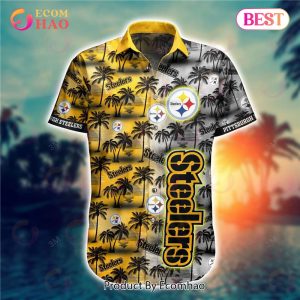 SALE NFL Pittsburgh Steelers Hawaiian Shirt Palm Trees Pattern SALE NFL Pittsburgh Steelers Hawaiian Shirt Palm Trees Pattern