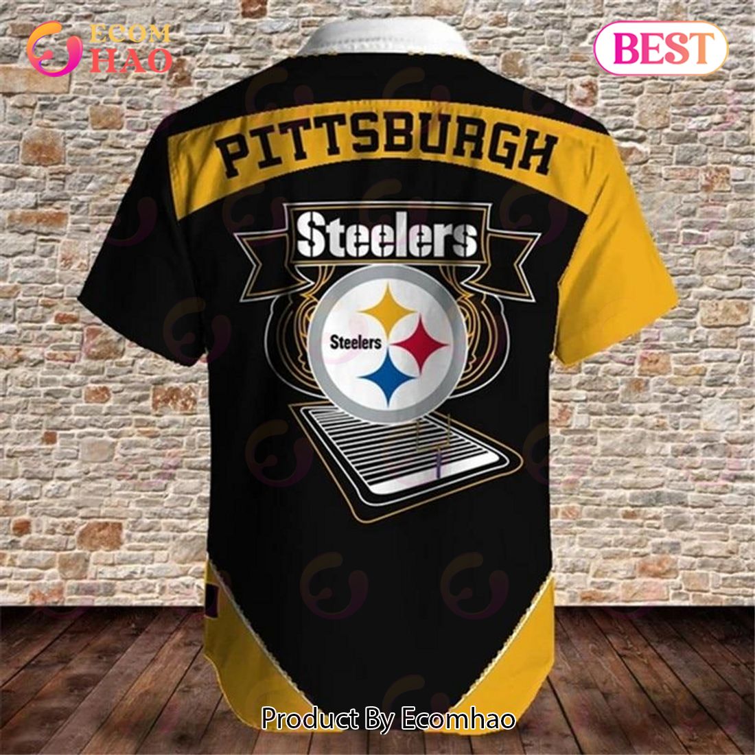 Nfl Pittsburgh Steelers Button Up Shirt Iron Maiden Trendy