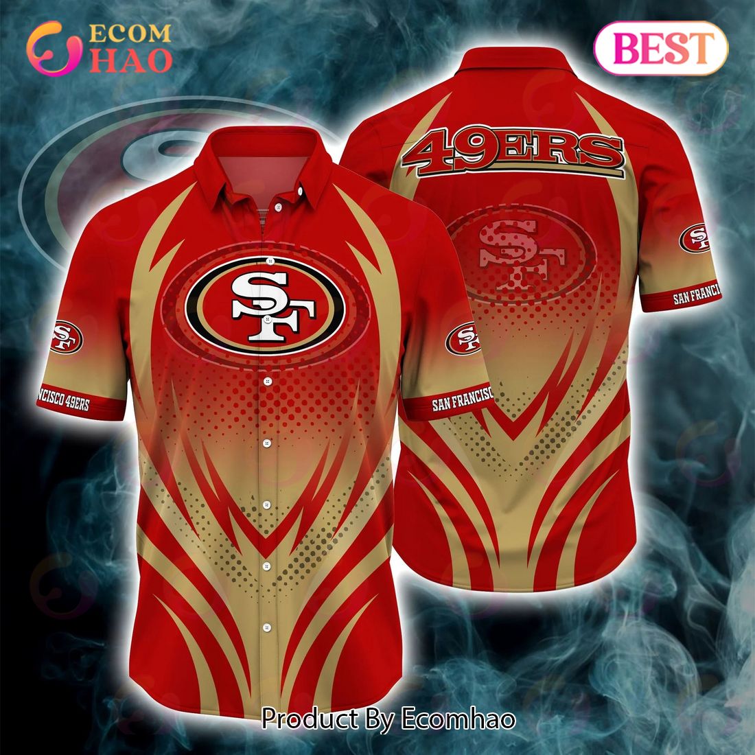 SALE NFL San Francisco 49ers Hawaiian Shirt Mascot Customize Your Name