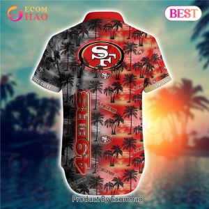SALE NFL San Francisco 49ers Hawaiian Shirt Palm Trees Pattern