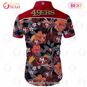 SALE NFL San Francisco 49ers Hawaiian Shirt Tropical Flower Short Sleeve
