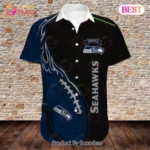 SALE NFL Seattle Seahawks Hawaiian Shirt Fireball Button Short Sleeve SALE NFL Seattle Seahawks Hawaiian Shirt Fireball Button Short Sleeve