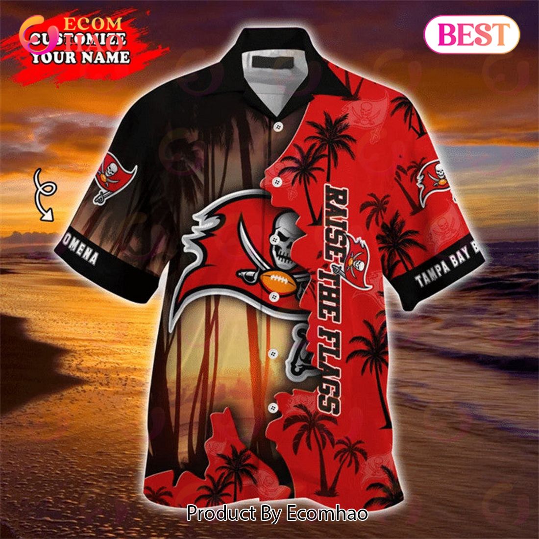 SALE NFL Tampa Bay Buccaneers Hawaiian Shirt Customize Your Name