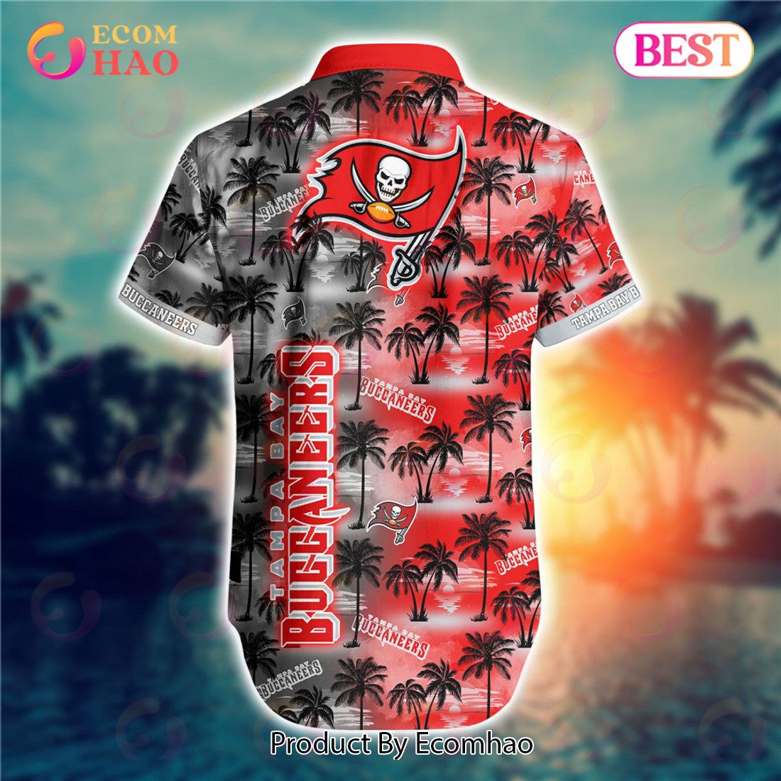 SALE NFL Tampa Bay Buccaneers Hawaiian Shirt Palm Trees Pattern