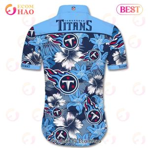 SALE NFL Tennessee Titans Hawaiian Shirt Tropical Flower Short Sleeve