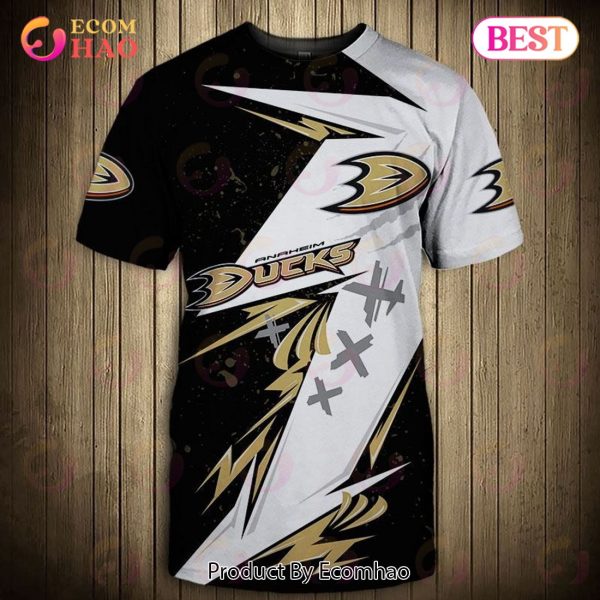 SALE NHL Anaheim Ducks 3D T-Shirt Graffiti Short Sleeve