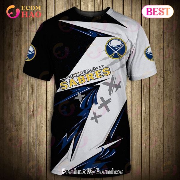 SALE NHL Buffalo Sabres 3D T-Shirt Graffiti Short Sleeve