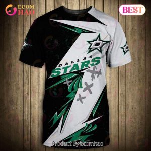 SALE NHL Dallas Stars 3D T-Shirt Graffiti Short Sleeve