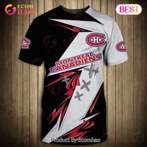 SALE NHL Men’s Montreal Canadiens 3D T-Shirt Graffiti Short Sleeve
