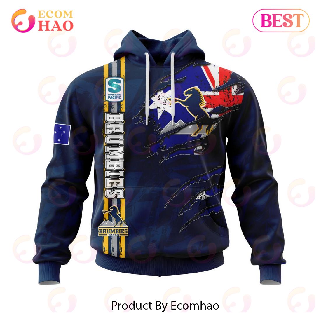 Super Rugby Auckland Blues Specialized Jersey Concepts With National Flag 3D Hoodie