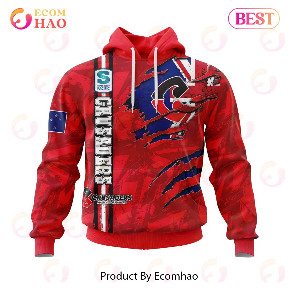 Super Rugby BNZ Crusaders Specialized Jersey Concepts With National Flag 3D Hoodie