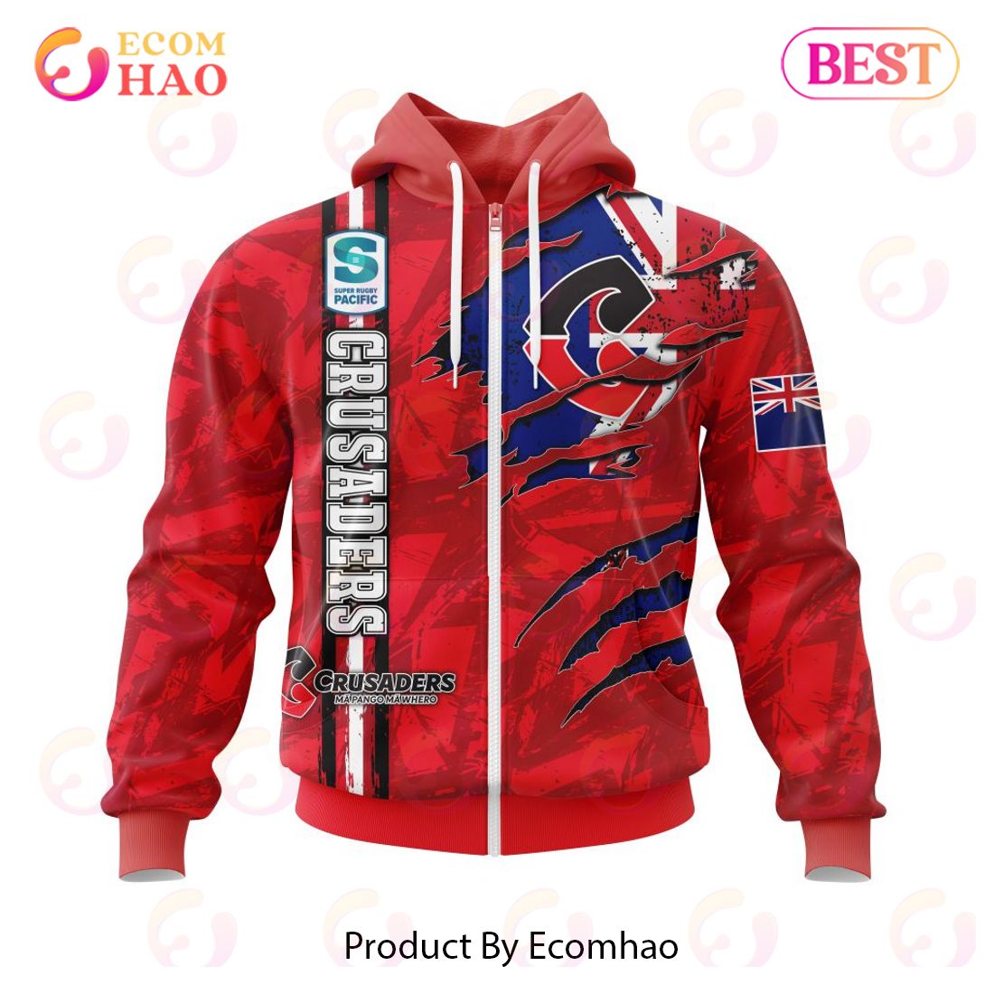 Super Rugby BNZ Crusaders Specialized Jersey Concepts With National Flag 3D Hoodie