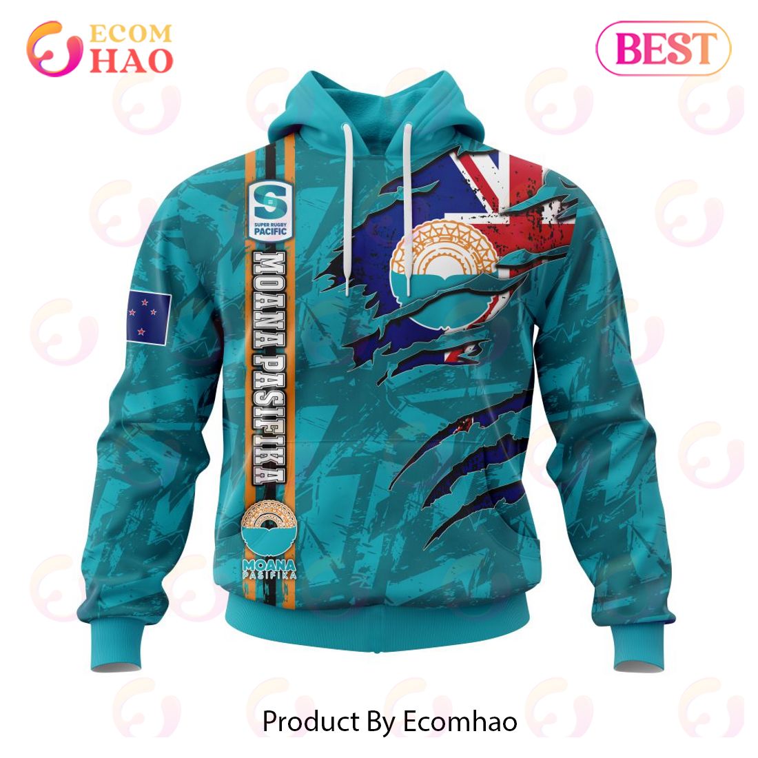 Super Rugby Moana Pasifika Specialized Jersey Concepts With National Flag 3D Hoodie