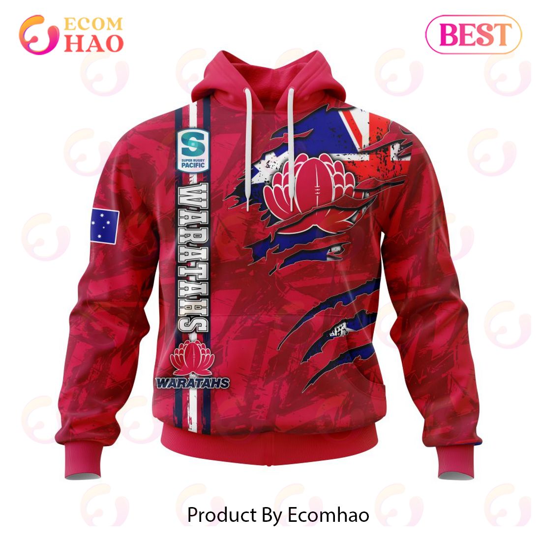 Super Rugby New South Wales Waratahs Specialized Jersey Concepts With National Flag 3D Hoodie