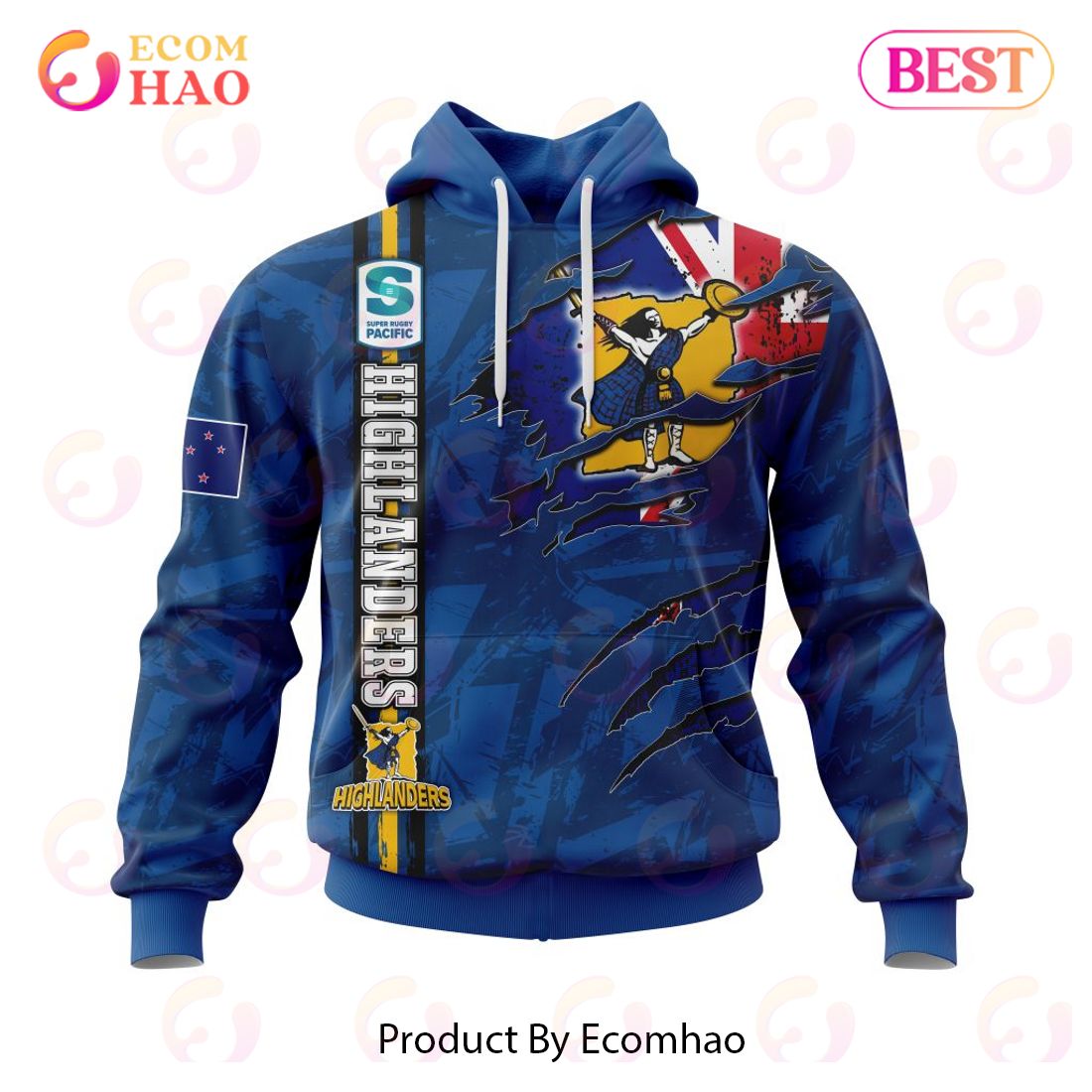 Super Rugby Speight’s Highlanders Specialized Jersey Concepts With National Flag 3D Hoodie