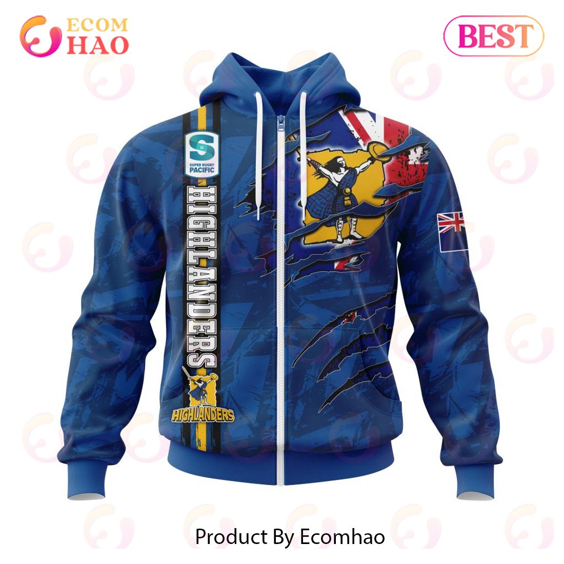 Super Rugby Speight’s Highlanders Specialized Jersey Concepts With National Flag 3D Hoodie