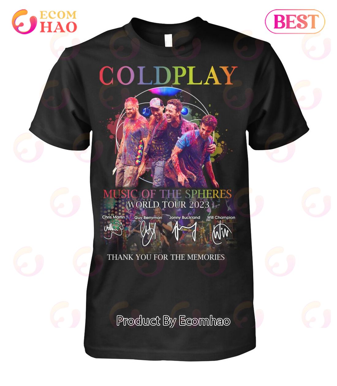 Coldplay Music Of The Spheres World Tour 2023 Thank You For The Memories T-Shirt