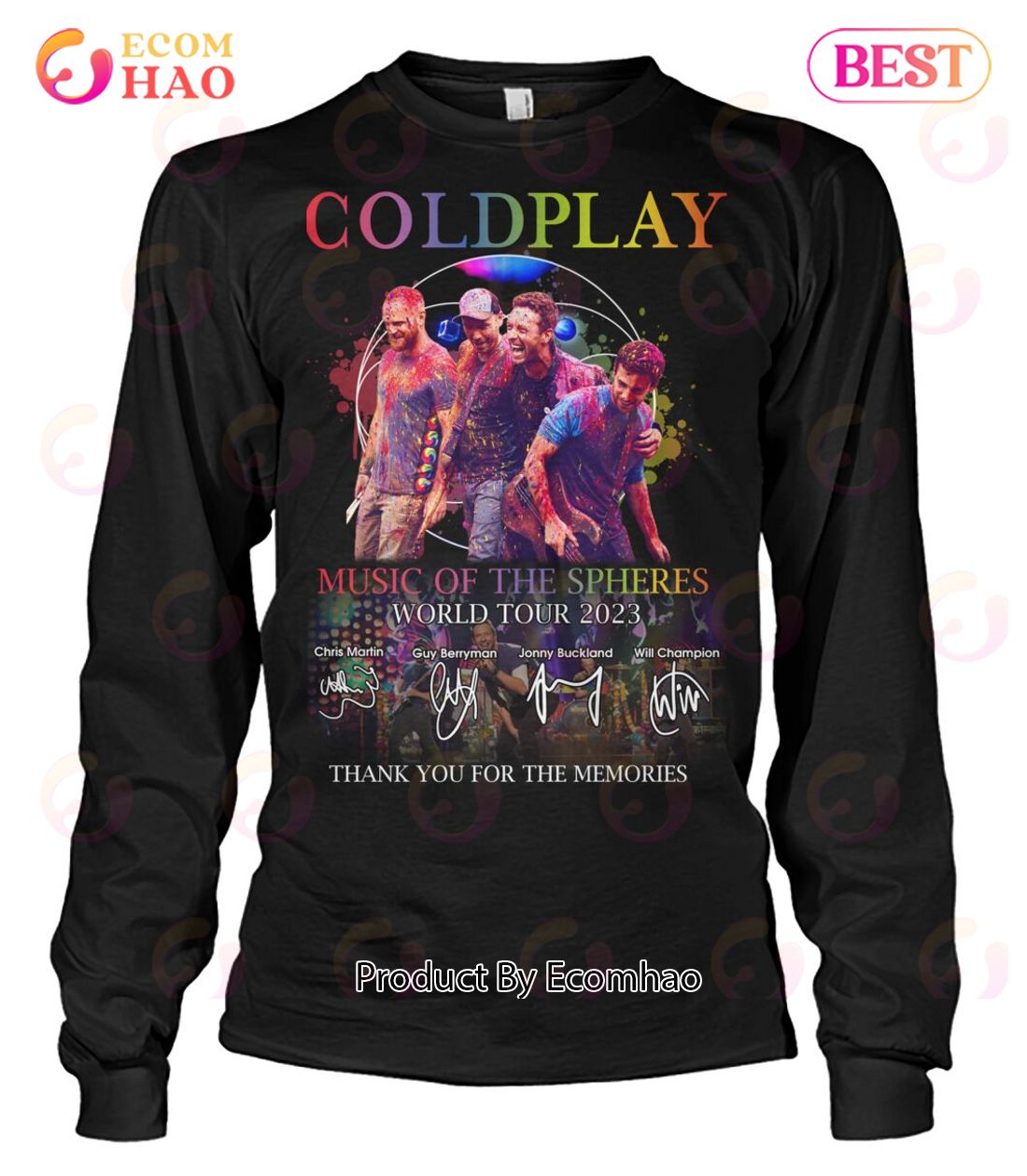 Coldplay Music Of The Spheres World Tour 2023 Thank You For The Memories  T-Shirt - Torunstyle