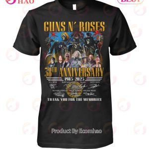 Gun N’ Roses 38th Anniversary 1985 – 2023 Thank You For The Memories T-Shirt