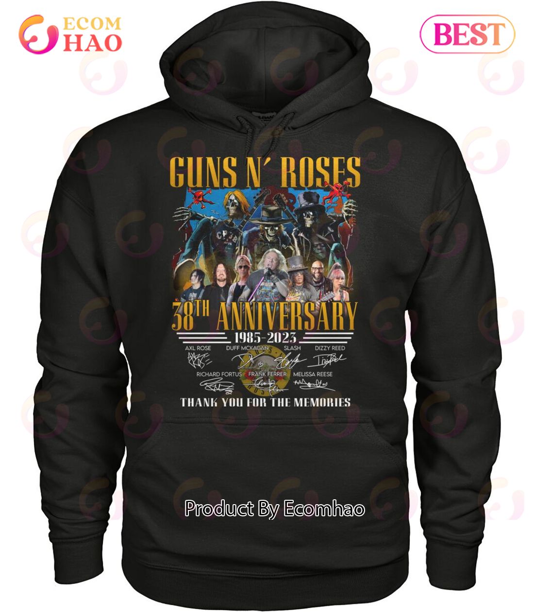 Gun N’ Roses 38th Anniversary 1985 – 2023 Thank You For The Memories T-Shirt