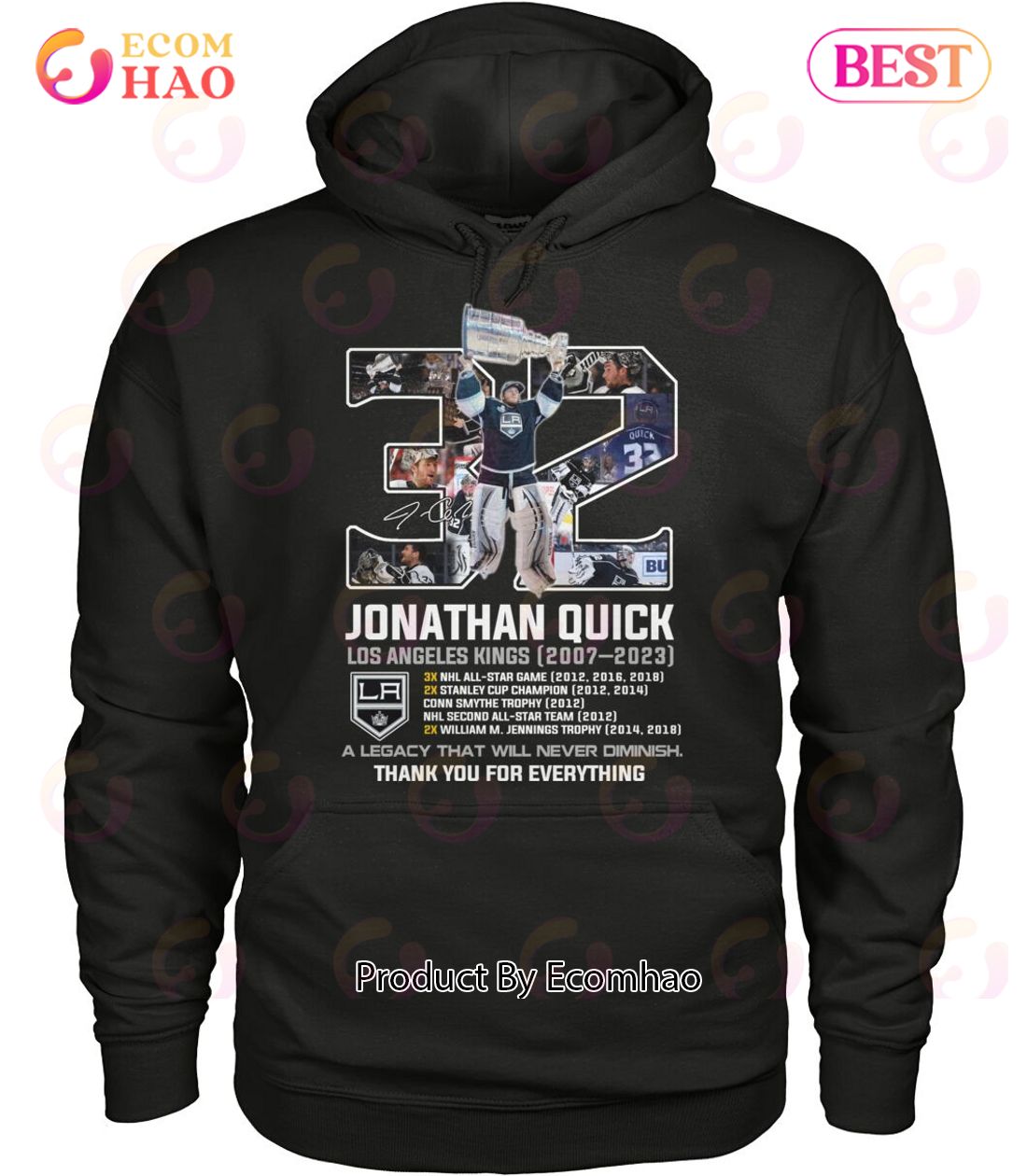 Jonathan Quick Los Angeles Kings 2007 – 2023 A Legacy That Will Never Diminish Thank You For Everything T-Shirt