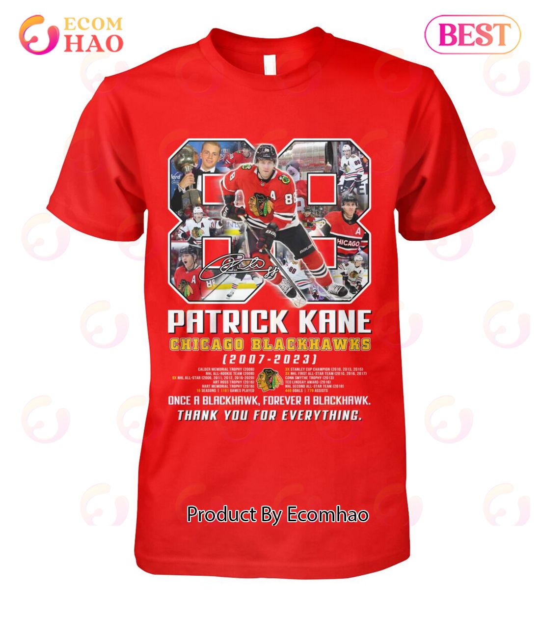 Patrick Kane Chicago Blackhawks 2007 – 2023 Thank You For Everything T-Shirt