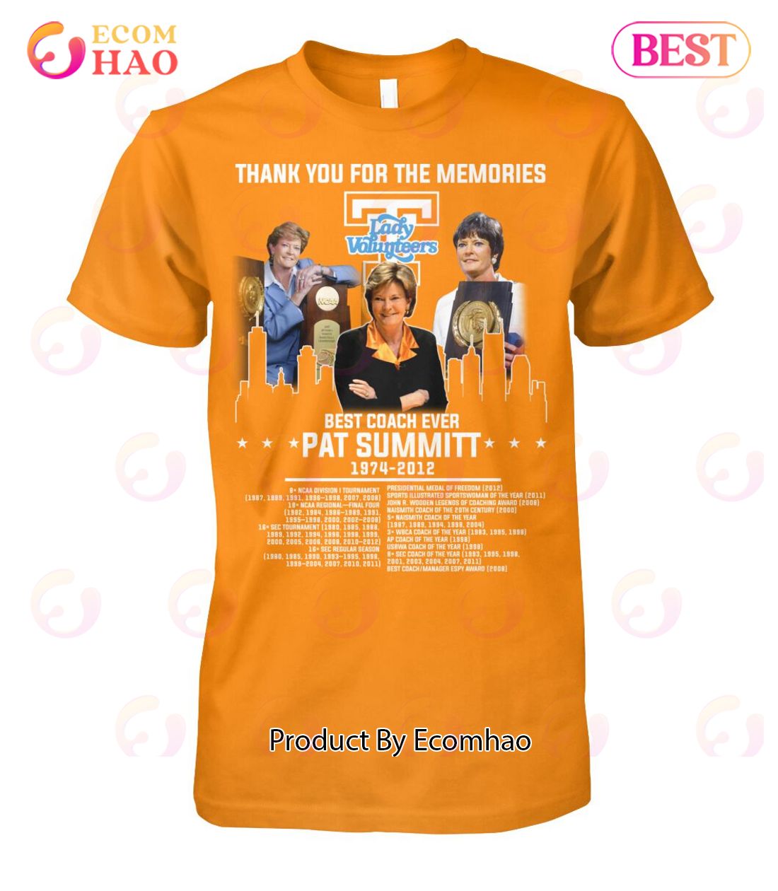 Thank You For The Memories Lady Volunteers Best Coach Ever Pat Summitt 1974 – 2012 T-Shirt