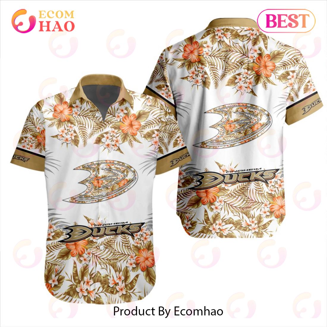 NHL Anaheim Ducks Special Hawaiian Design Button Shirt