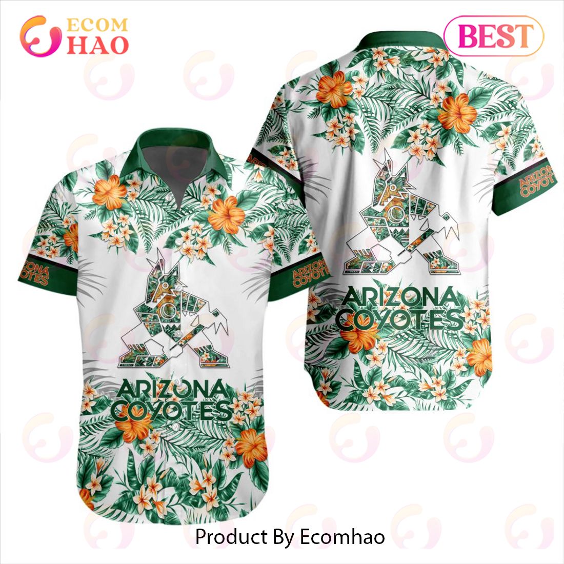 NHL Arizona Coyotes Special Hawaiian Design Button Shirt