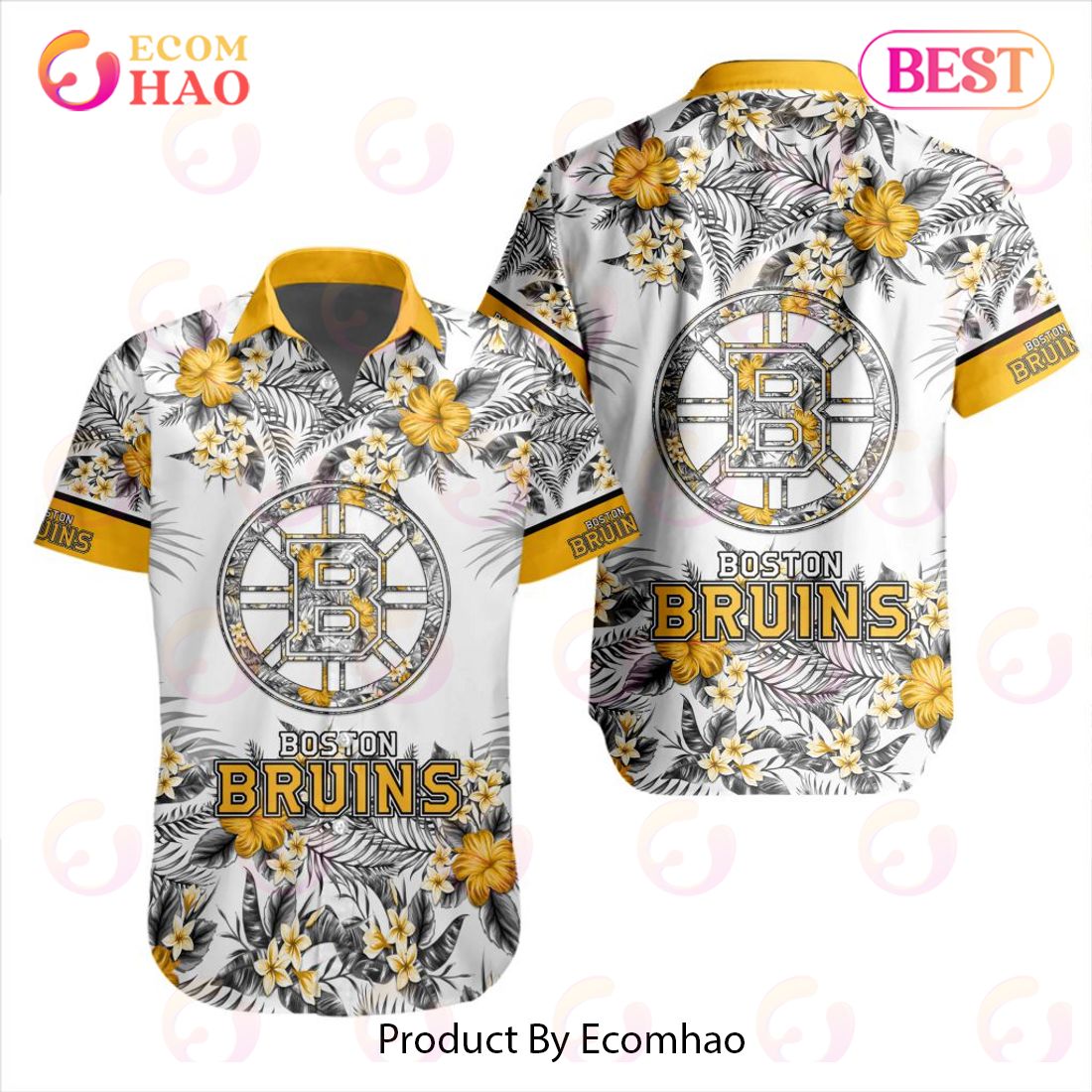 NHL Boston Bruins Special Hawaiian Design Button Shirt