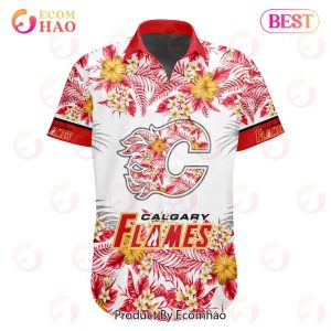 NHL Calgary Flames Special Hawaiian Design Button Shirt