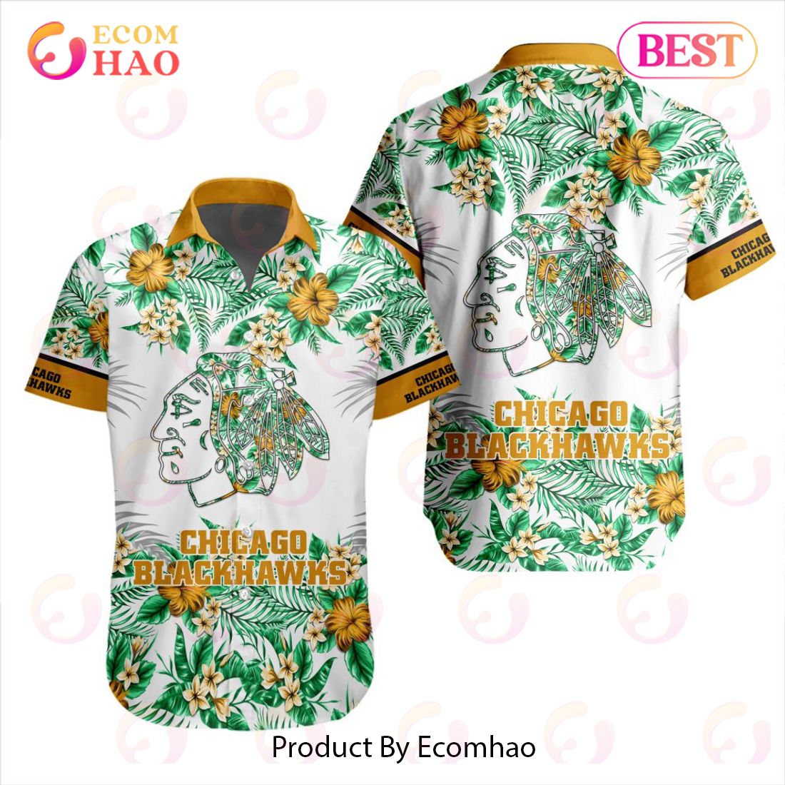 NHL Chicago Blackhawks Special Hawaiian Design Button Shirt