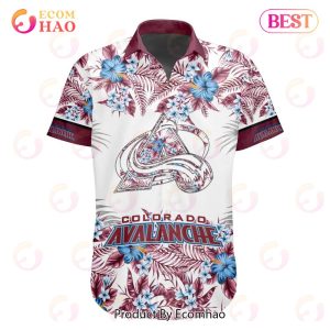 NHL Colorado Avalanche Special Hawaiian Design Button Shirt
