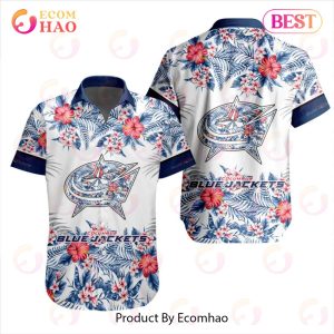 NHL Columbus Blue Jackets Special Hawaiian Design Button Shirt