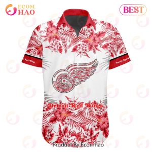 NHL Detroit Red Wings Special Hawaiian Design Button Shirt