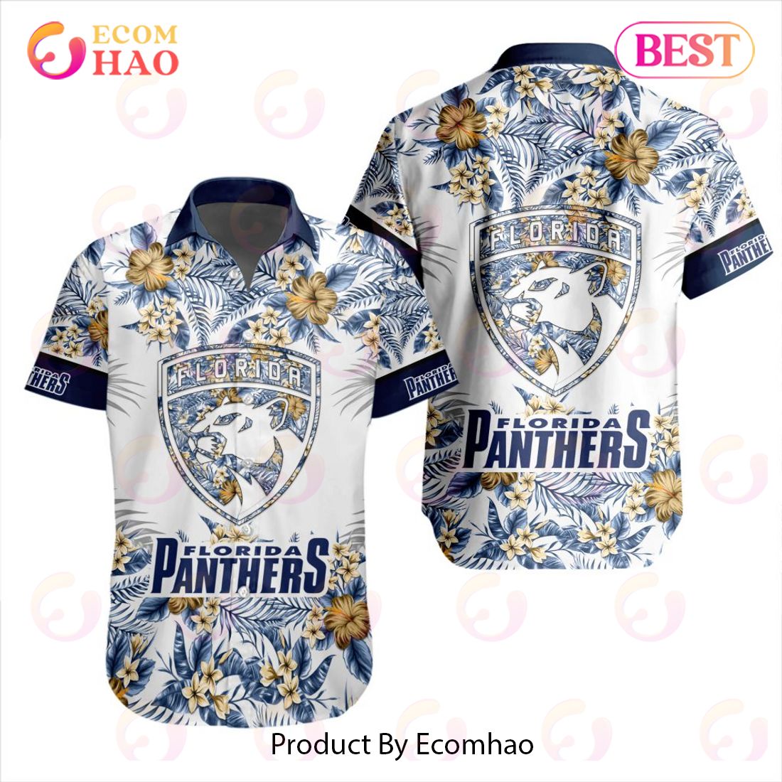 NHL Florida Panthers Special Hawaiian Design Button Shirt