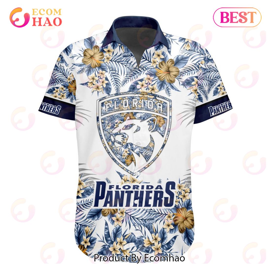 NHL Florida Panthers Special Hawaiian Design Button Shirt