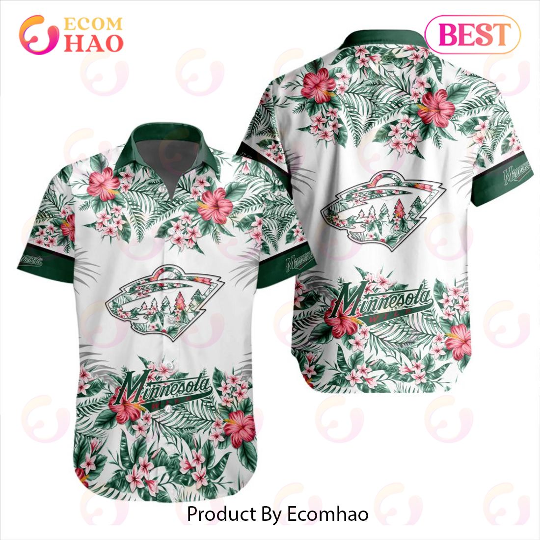 NHL Minnesota Wild Special Hawaiian Design Button Shirt