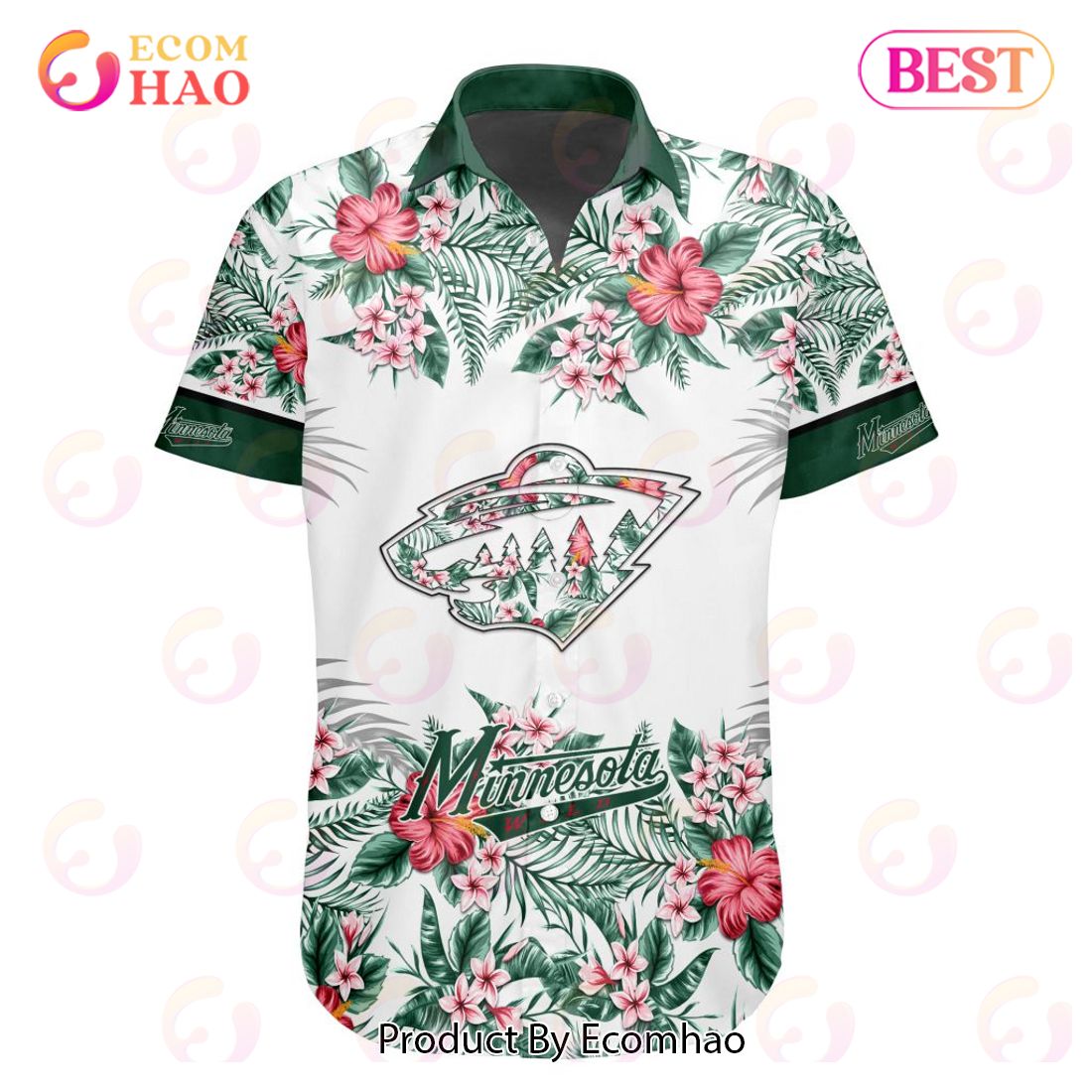 NHL Minnesota Wild Special Hawaiian Design Button Shirt