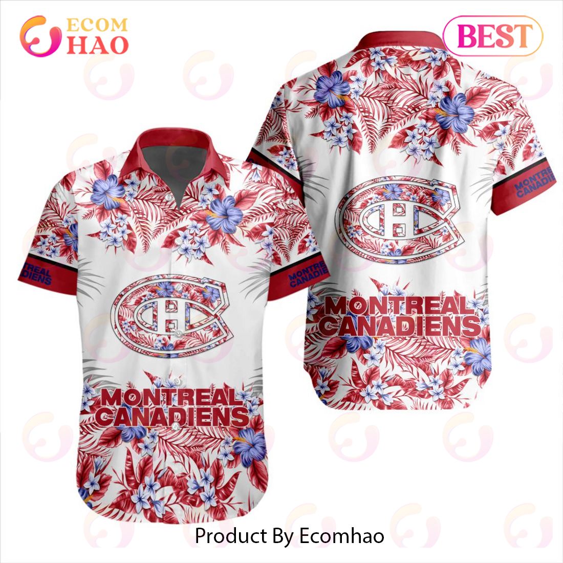 NHL Montreal Canadiens Special Hawaiian Design Button Shirt