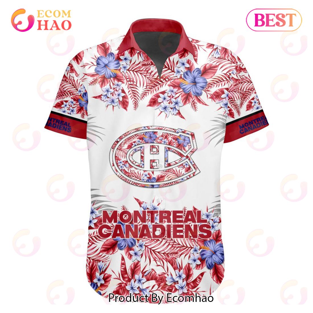 NHL Montreal Canadiens Special Hawaiian Design Button Shirt