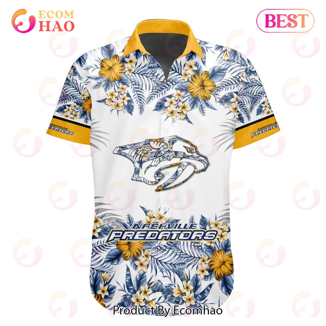 NHL Nashville Predators Special Hawaiian Design Button Shirt