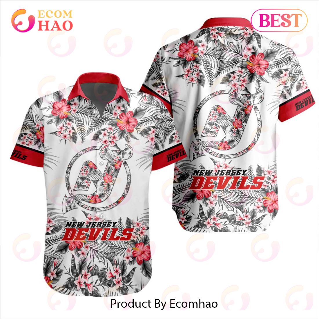 NHL New Jersey Devils Special Hawaiian Design Button Shirt