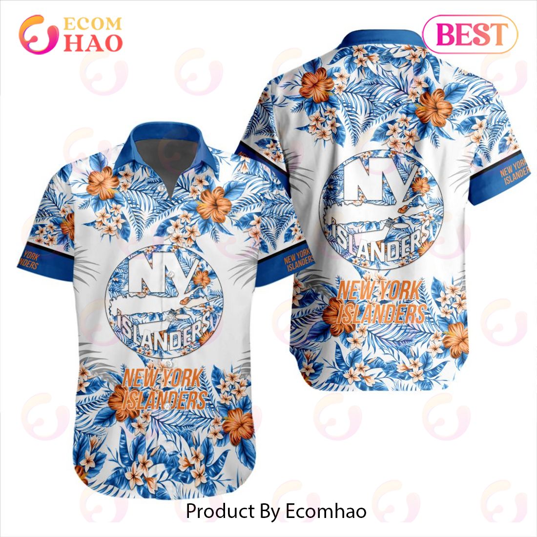 NHL New York Islanders Special Hawaiian Design Button Shirt