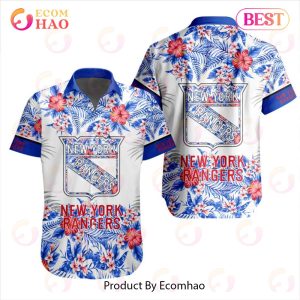 NHL New York Rangers Special Hawaiian Design Button Shirt