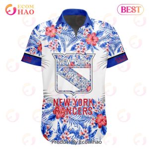 NHL New York Rangers Special Hawaiian Design Button Shirt